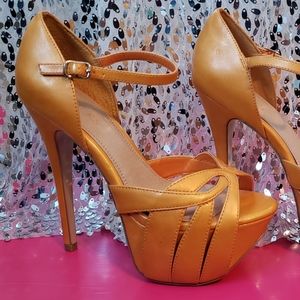 Mustard yellow stilettos